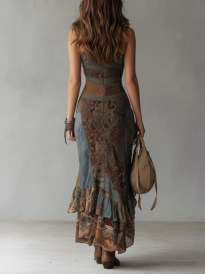 Juliette | Robe asymétrique ethnique maxi