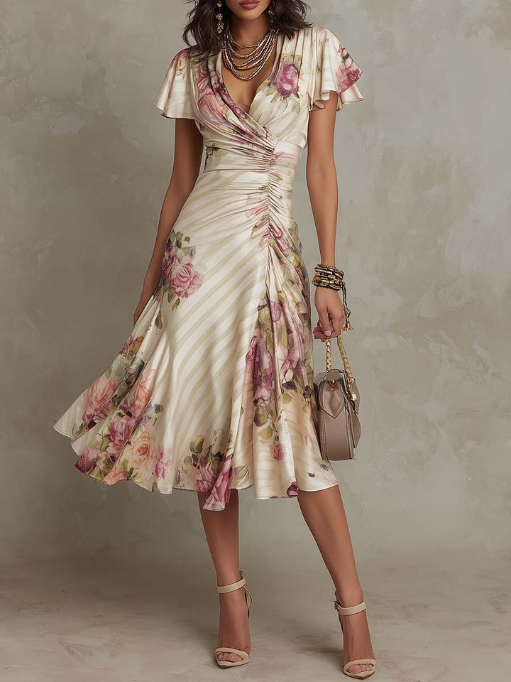 Camille | Robe midi fleurie vintage