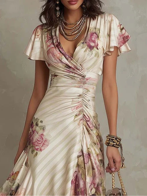 Camille | Robe midi fleurie vintage