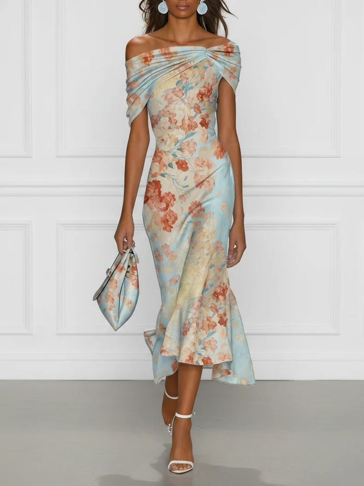 Isabelle | Robe midi florale sirène