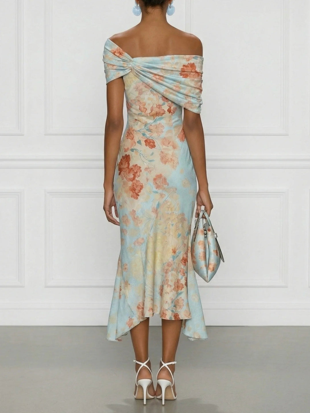 Isabelle | Robe midi florale sirène