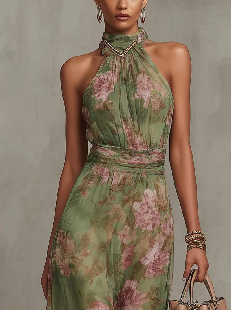 Emilie | Robe florale chiffon élégante