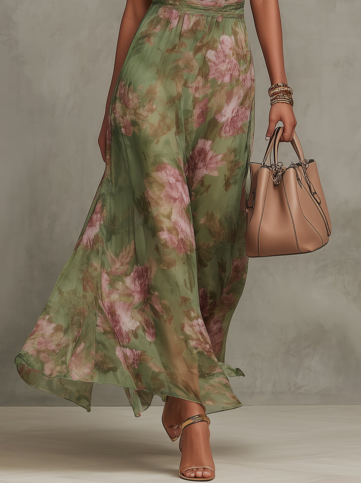 Emilie | Robe florale chiffon élégante