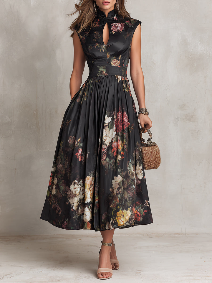 Helene | Robe satin col tombant