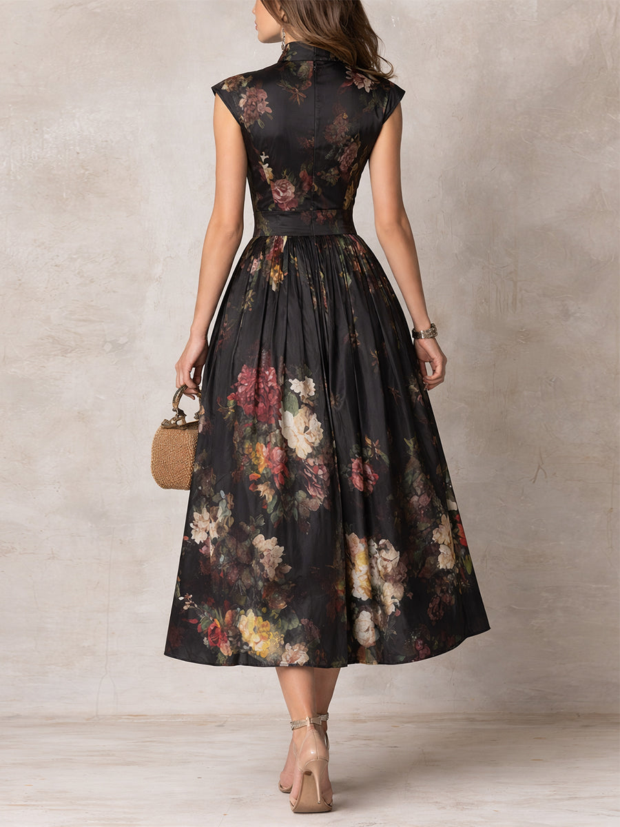 Helene | Robe satin col tombant