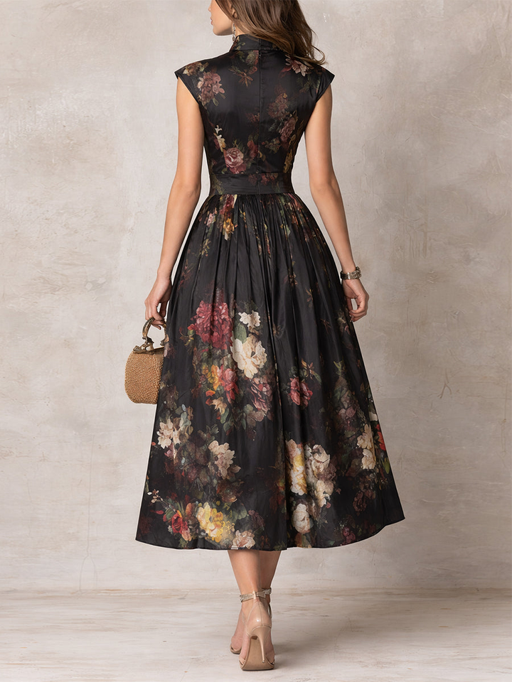 Helene | Robe satin col tombant