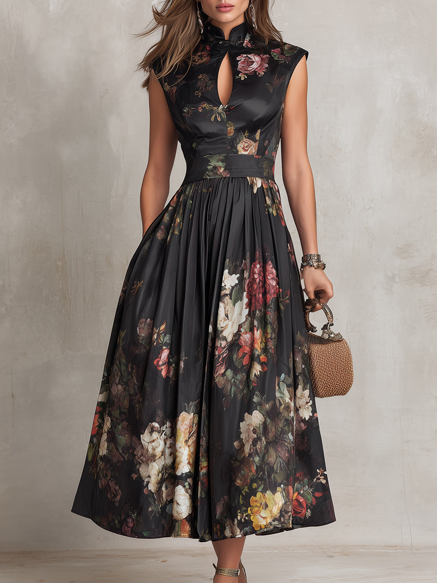 Helene | Robe satin col tombant