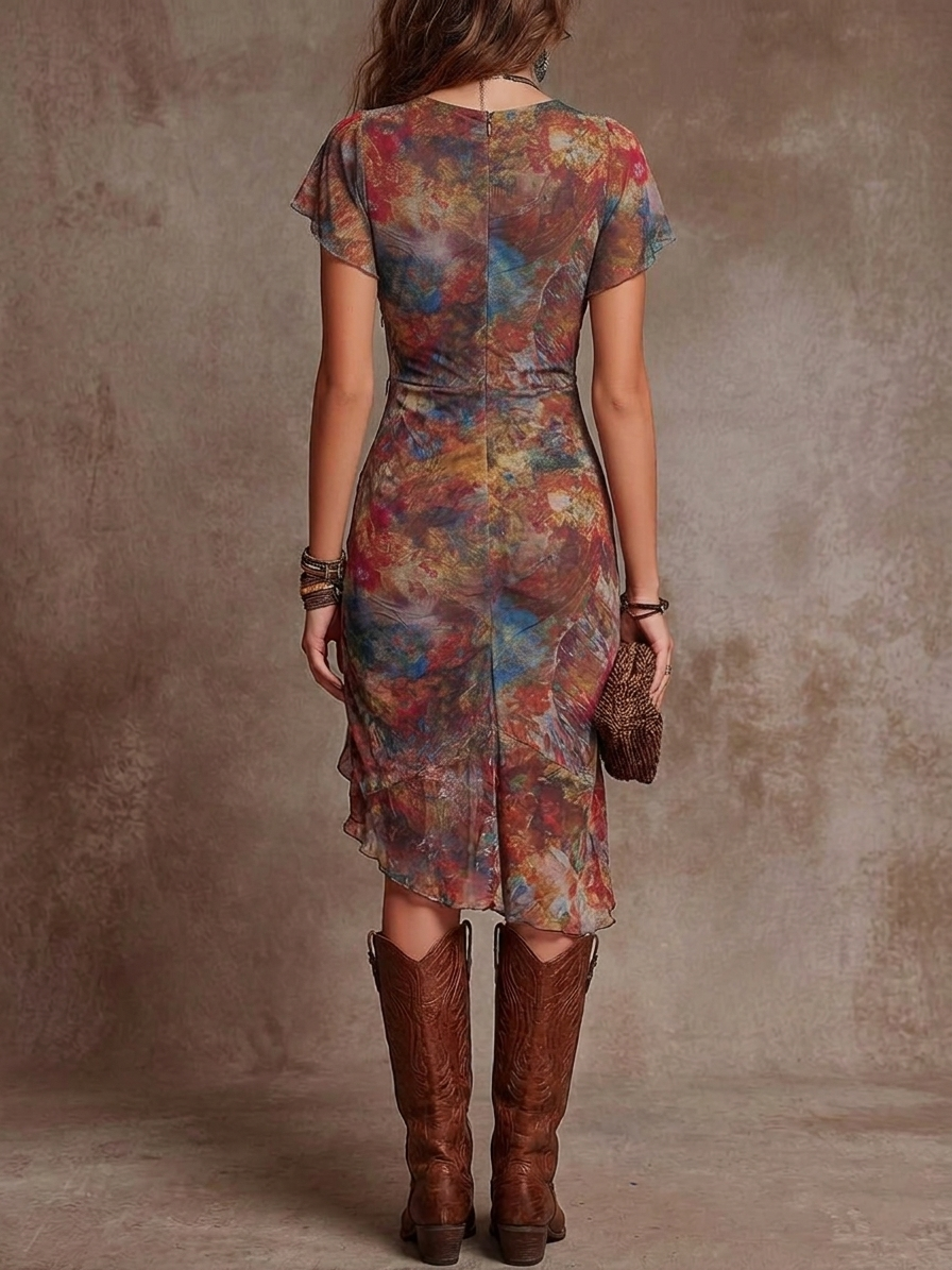 Beatrice | Robe bohème asymétrique fluide