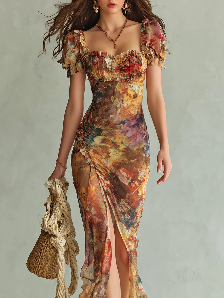 Genevieve | Robe maxi florale chiffon