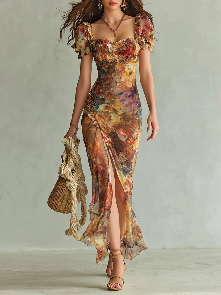Genevieve | Robe maxi florale chiffon