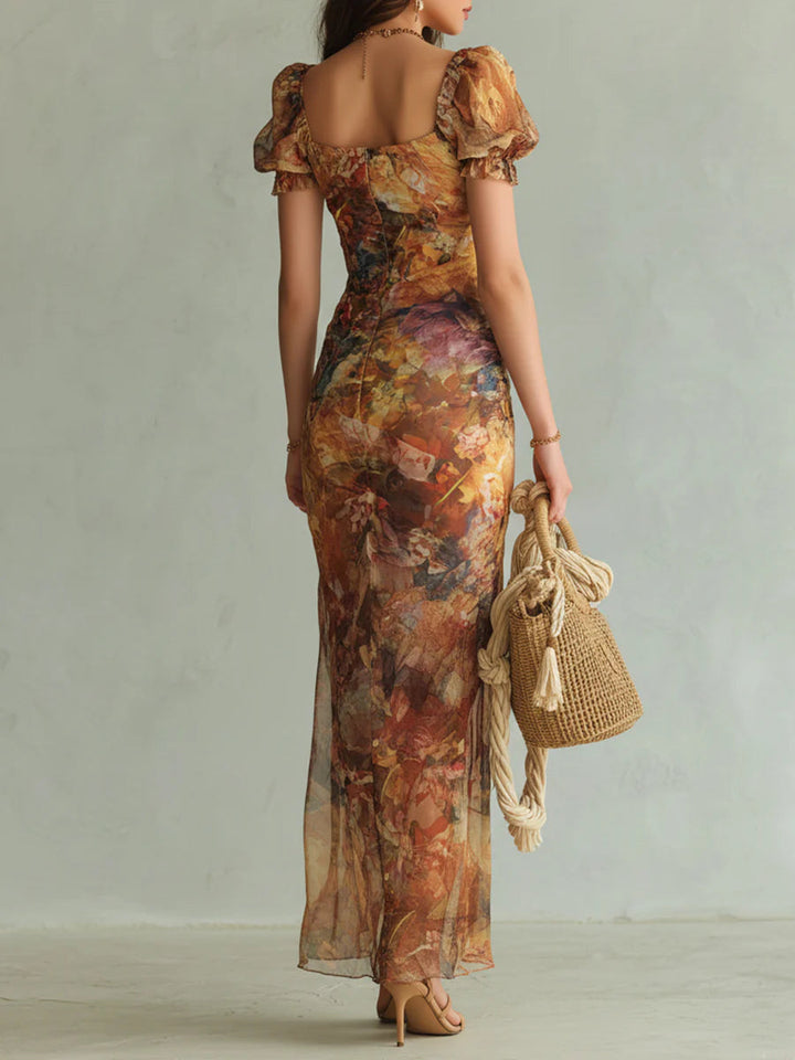 Genevieve | Robe maxi florale chiffon