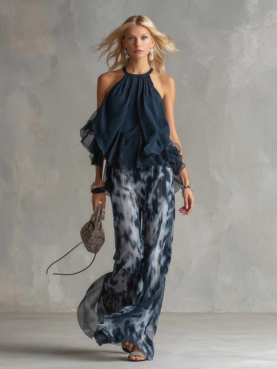 Aurelie | Ensemble chic bleu marine