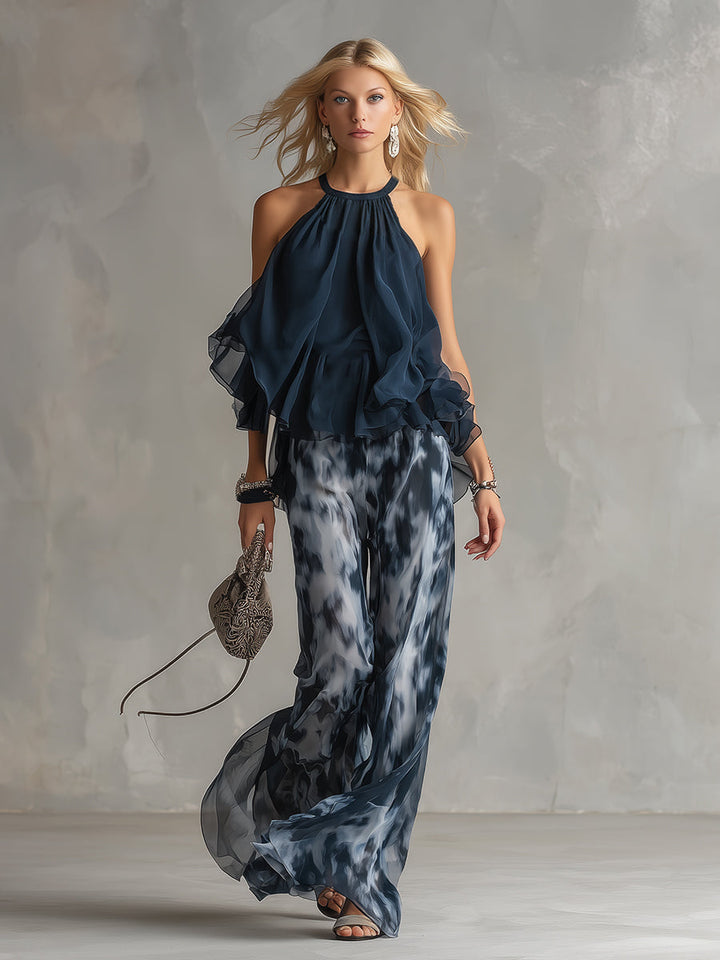 Aurelie | Ensemble chic bleu marine