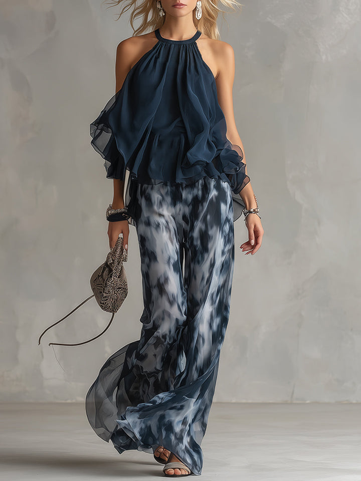 Aurelie | Ensemble chic bleu marine