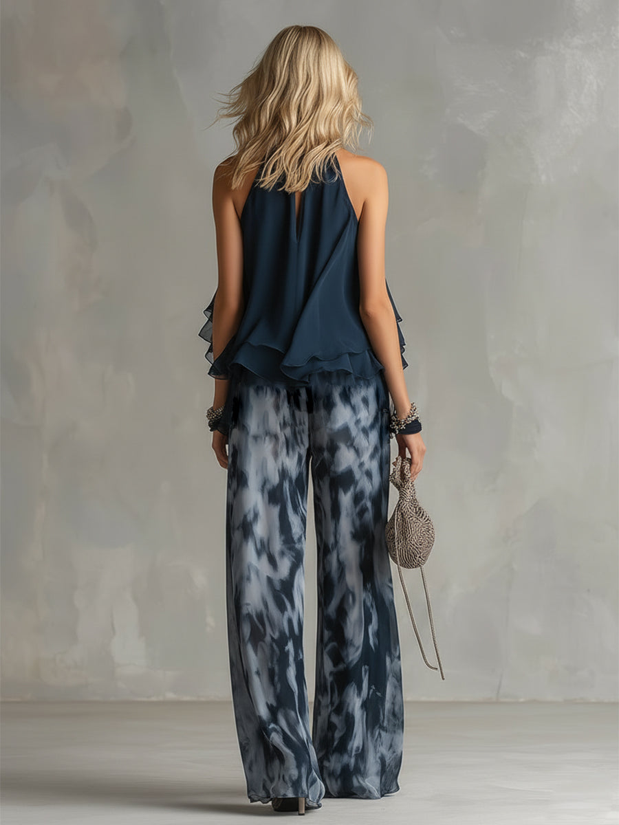 Aurelie | Ensemble chic bleu marine